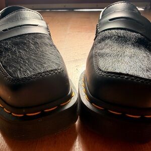 Dr. Martens Black Hair-On Leather Loafers